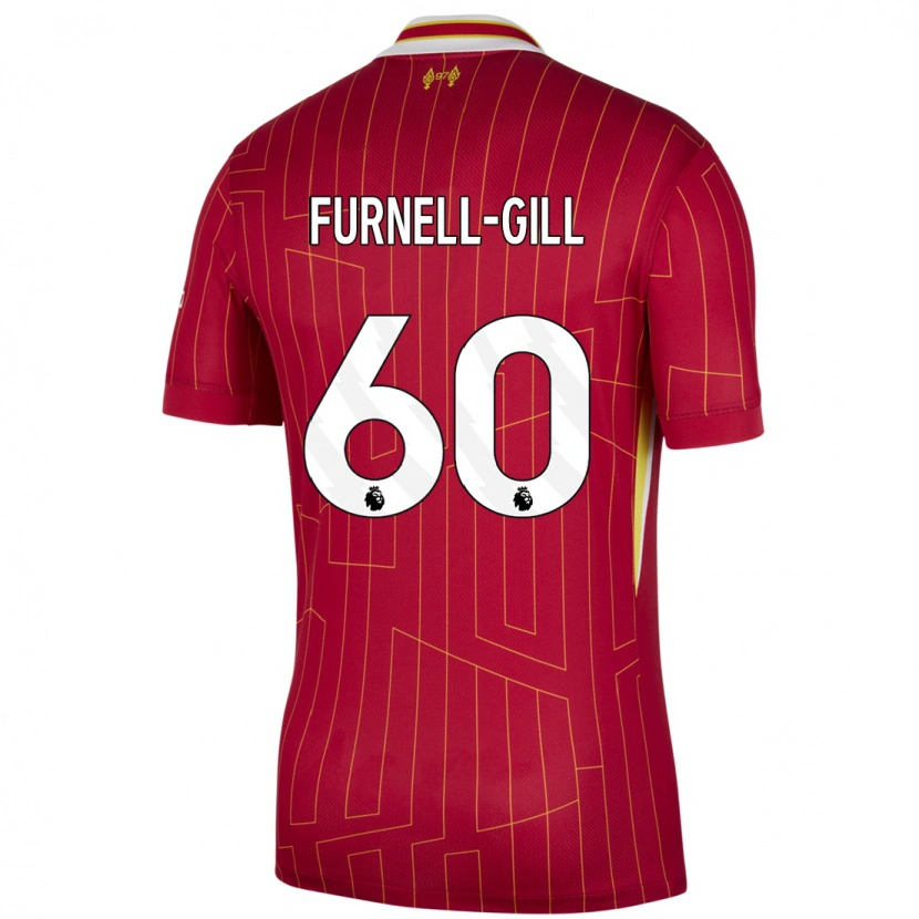 Danxen Mænd Luca Furnell-Gill #60 Rød Gul Hvid Hjemmebane Spillertrøjer 2024/25 Trøje T-Shirt