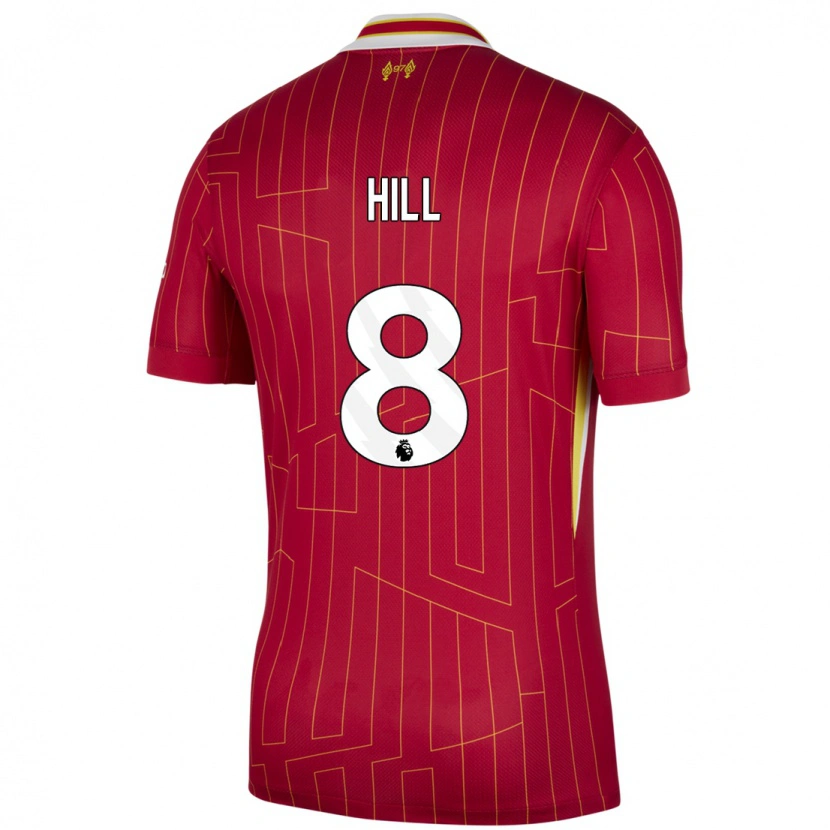 Danxen Mænd Tom Hill #8 Rød Gul Hvid Hjemmebane Spillertrøjer 2024/25 Trøje T-Shirt