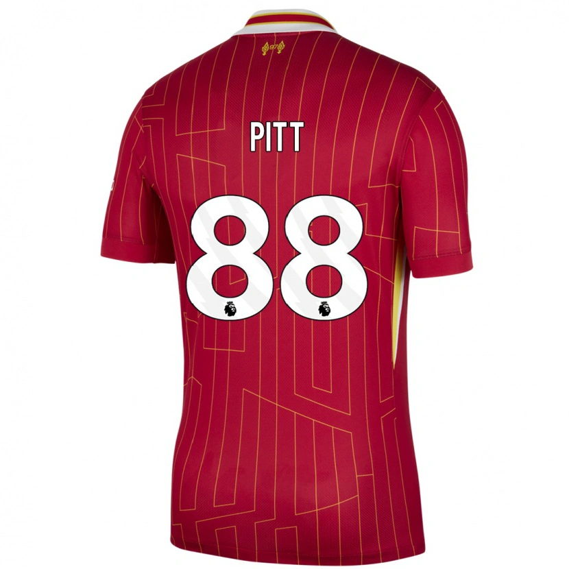 Danxen Mænd Lucas Pitt #88 Rød Gul Hvid Hjemmebane Spillertrøjer 2024/25 Trøje T-Shirt