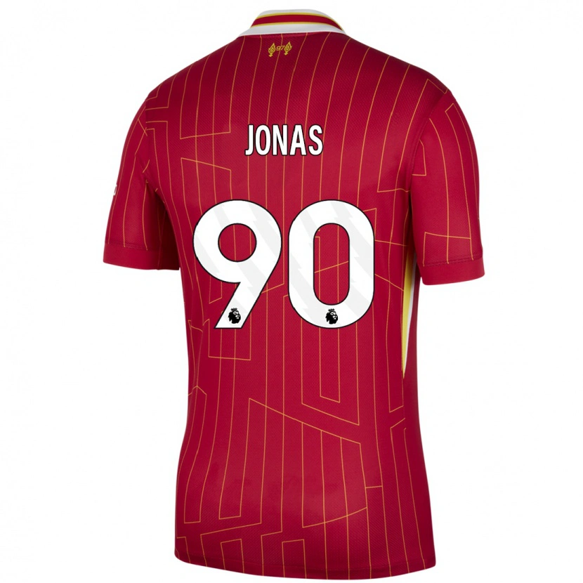 Danxen Mænd Lee Jonas #90 Rød Gul Hvid Hjemmebane Spillertrøjer 2024/25 Trøje T-Shirt