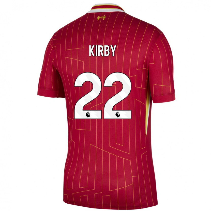 Danxen Mænd Faye Kirby #22 Rød Gul Hvid Hjemmebane Spillertrøjer 2024/25 Trøje T-Shirt