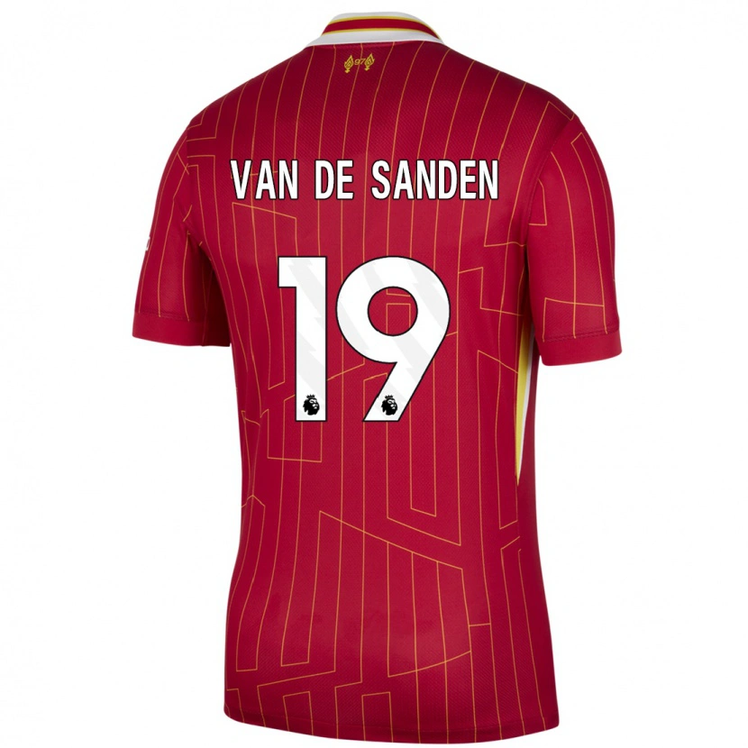 Danxen Mænd Shanice Van De Sanden #19 Rød Gul Hvid Hjemmebane Spillertrøjer 2024/25 Trøje T-Shirt