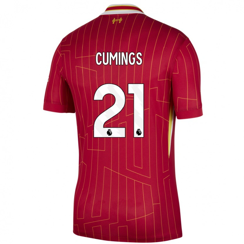 Danxen Mænd Eartha Cumings #21 Rød Gul Hvid Hjemmebane Spillertrøjer 2024/25 Trøje T-Shirt