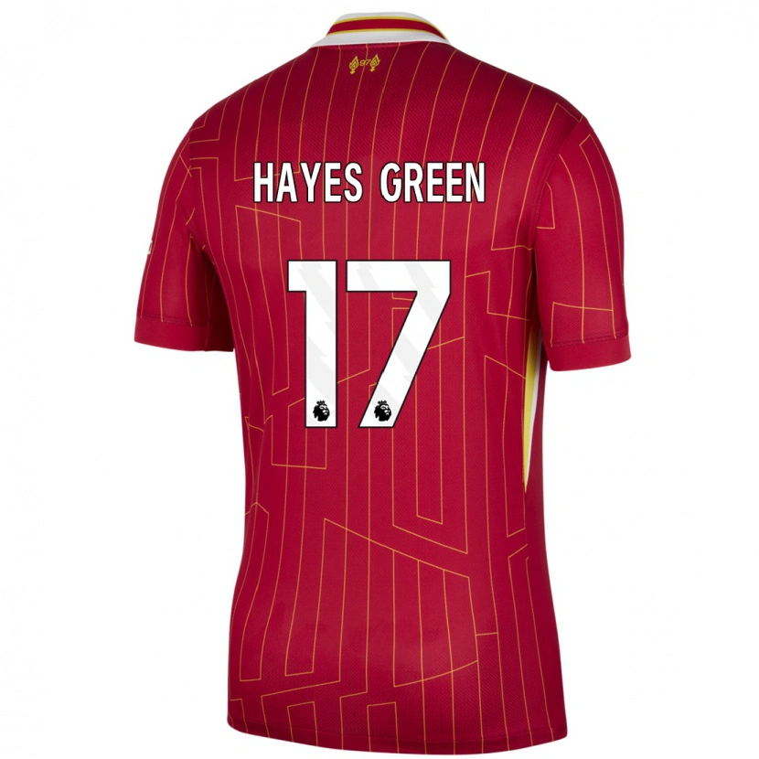 Danxen Mænd Charlie Hayes-Green #17 Rød Gul Hvid Hjemmebane Spillertrøjer 2024/25 Trøje T-Shirt