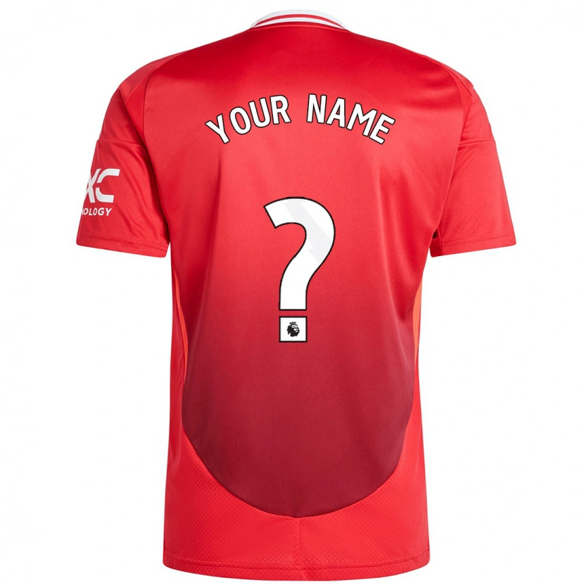 Danxen Mænd Dit Navn #0 Lyse Rødt Hjemmebane Spillertrøjer 2024/25 Trøje T-Shirt