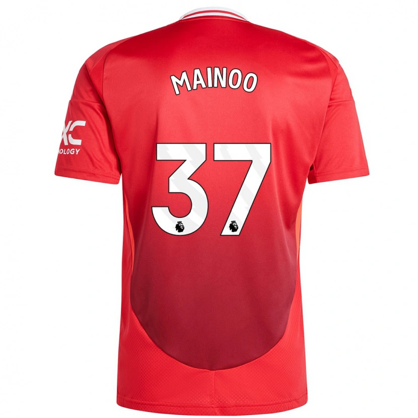 Danxen Mænd Kobbie Mainoo #37 Lyse Rødt Hjemmebane Spillertrøjer 2024/25 Trøje T-Shirt