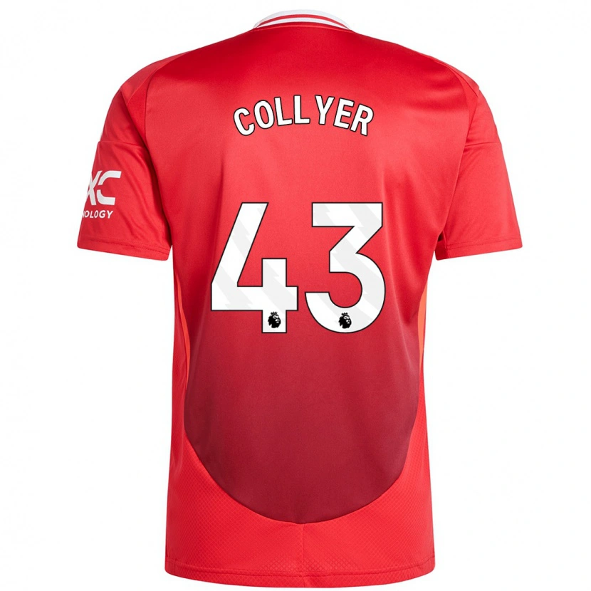 Danxen Mænd Toby Collyer #43 Lyse Rødt Hjemmebane Spillertrøjer 2024/25 Trøje T-Shirt