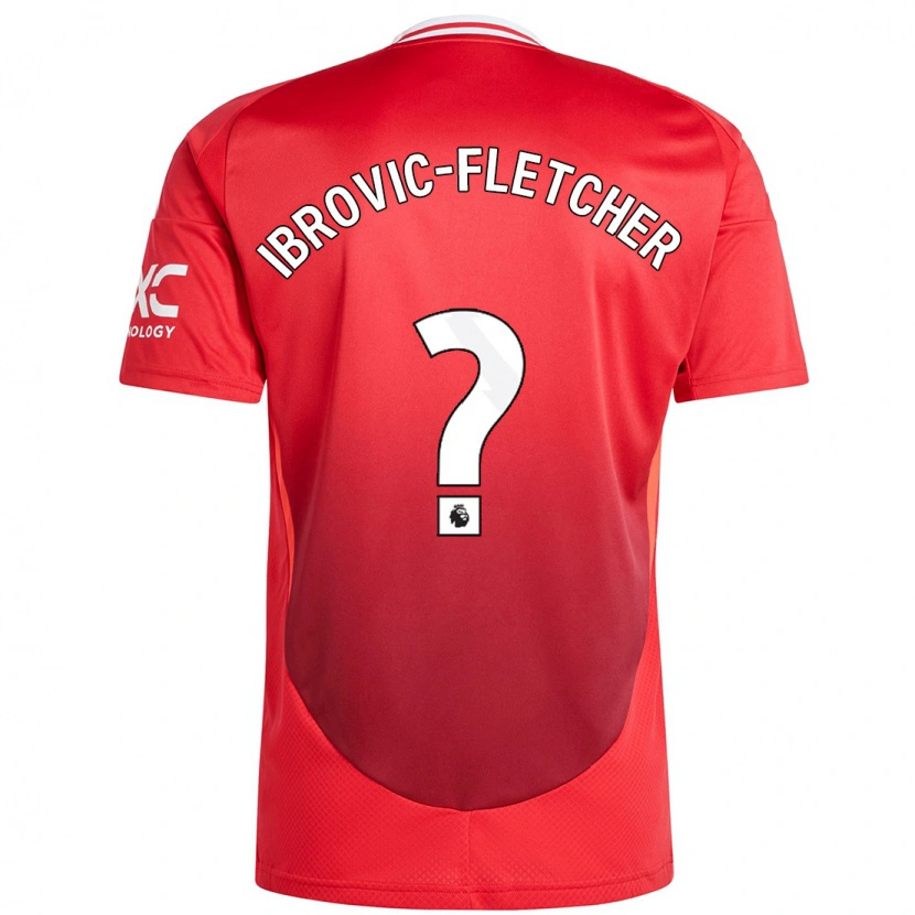 Danxen Mænd Edward Ibrovic-Fletcher #0 Lyse Rødt Hjemmebane Spillertrøjer 2024/25 Trøje T-Shirt