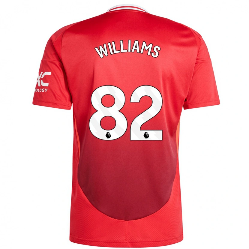 Danxen Mænd Ethan Williams #82 Lyse Rødt Hjemmebane Spillertrøjer 2024/25 Trøje T-Shirt
