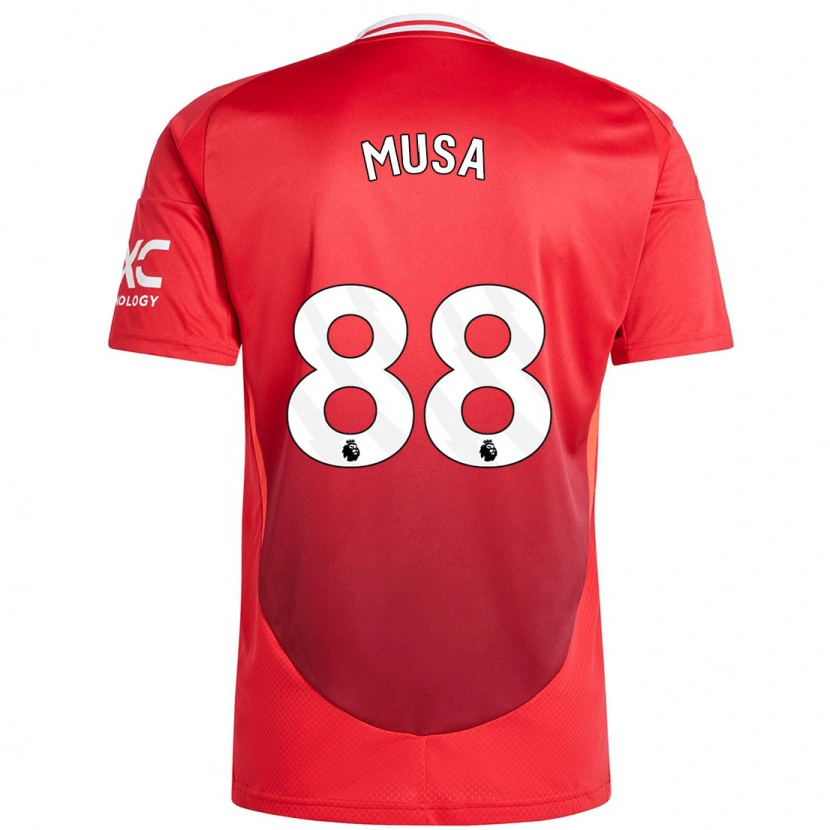 Danxen Mænd Victor Musa #88 Lyse Rødt Hjemmebane Spillertrøjer 2024/25 Trøje T-Shirt