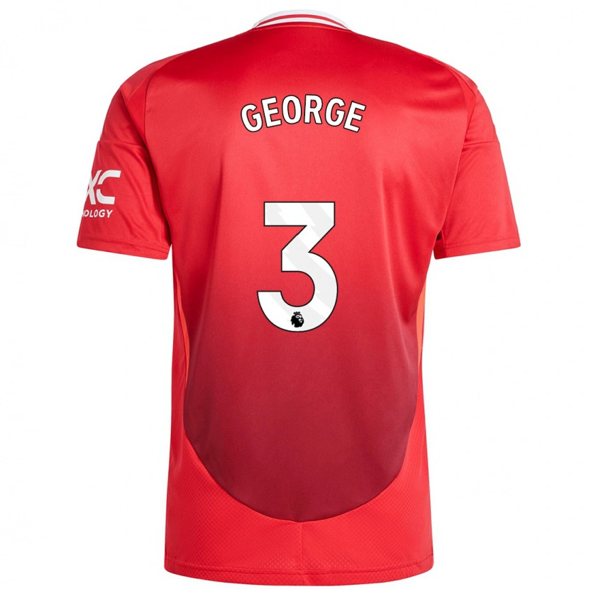 Danxen Mænd Gabby George #3 Lyse Rødt Hjemmebane Spillertrøjer 2024/25 Trøje T-Shirt