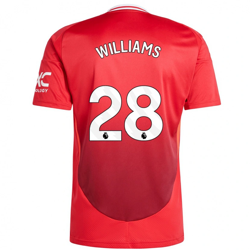 Danxen Mænd Rachel Williams #28 Lyse Rødt Hjemmebane Spillertrøjer 2024/25 Trøje T-Shirt