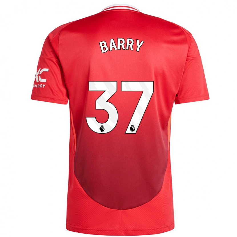 Danxen Mænd Keira Barry #37 Lyse Rødt Hjemmebane Spillertrøjer 2024/25 Trøje T-Shirt