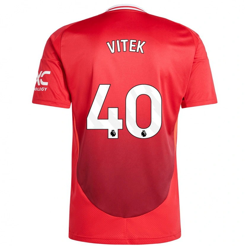 Danxen Mænd Radek Vitek #40 Lyse Rødt Hjemmebane Spillertrøjer 2024/25 Trøje T-Shirt