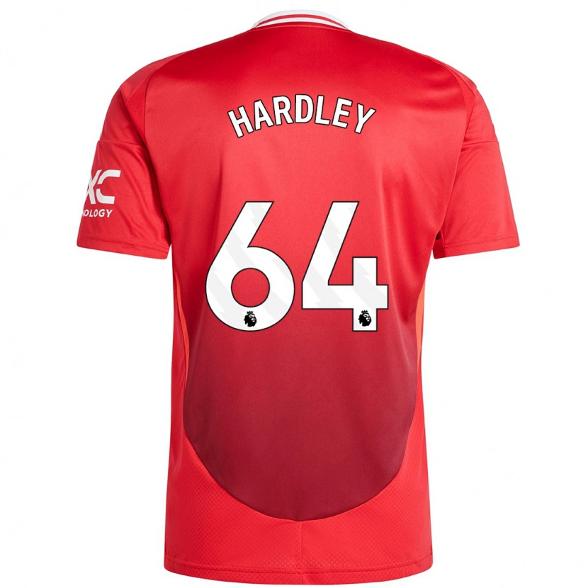 Danxen Mænd Bjorn Hardley #64 Lyse Rødt Hjemmebane Spillertrøjer 2024/25 Trøje T-Shirt
