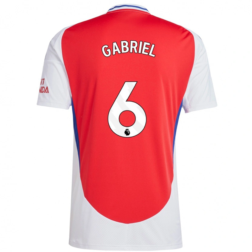 Danxen Mænd Gabriel Magalhães #6 Rød Hvid Hjemmebane Spillertrøjer 2024/25 Trøje T-Shirt