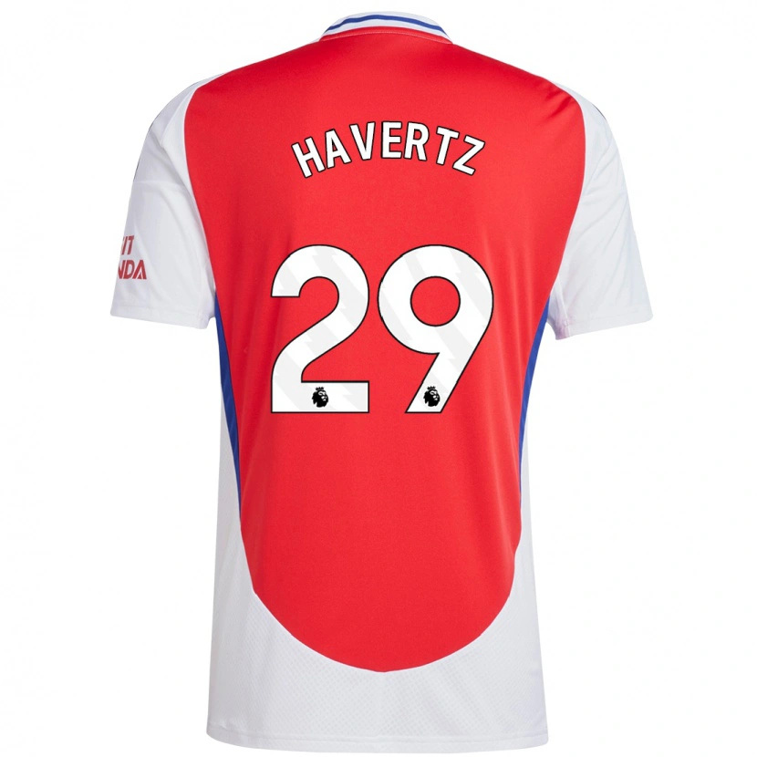 Danxen Mænd Kai Havertz #29 Rød Hvid Hjemmebane Spillertrøjer 2024/25 Trøje T-Shirt