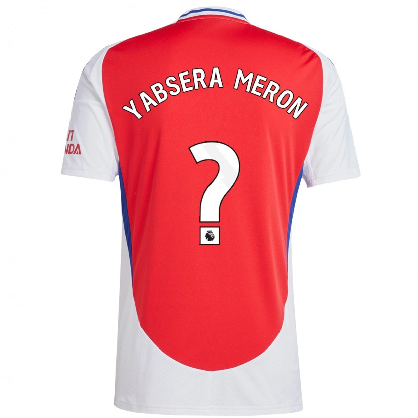 Danxen Mænd Yabsera Meron #0 Rød Hvid Hjemmebane Spillertrøjer 2024/25 Trøje T-Shirt