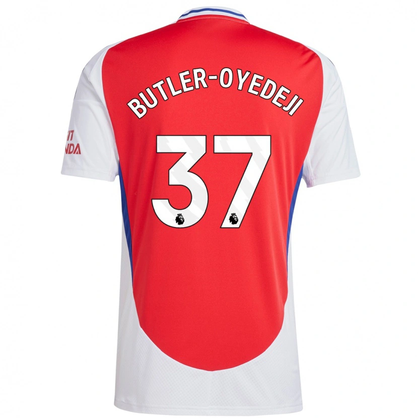 Danxen Mænd Nathan Butler-Oyedeji #37 Rød Hvid Hjemmebane Spillertrøjer 2024/25 Trøje T-Shirt