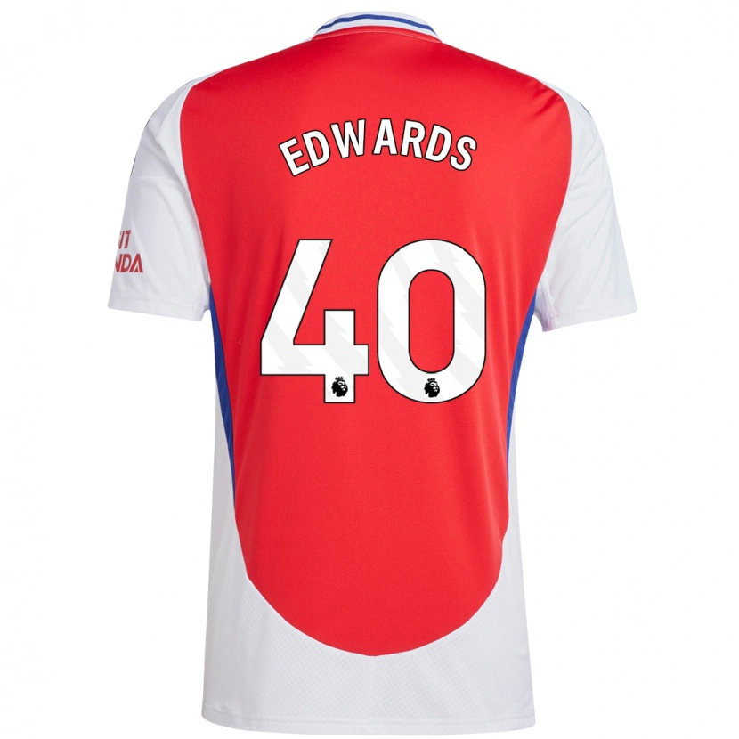 Danxen Mænd Khayon Edwards #40 Rød Hvid Hjemmebane Spillertrøjer 2024/25 Trøje T-Shirt