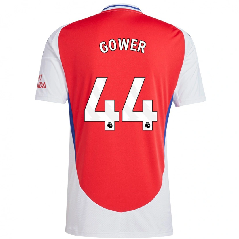 Danxen Mænd Jimi Gower #44 Rød Hvid Hjemmebane Spillertrøjer 2024/25 Trøje T-Shirt