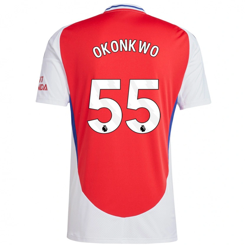 Danxen Mænd Brian Okonkwo #55 Rød Hvid Hjemmebane Spillertrøjer 2024/25 Trøje T-Shirt