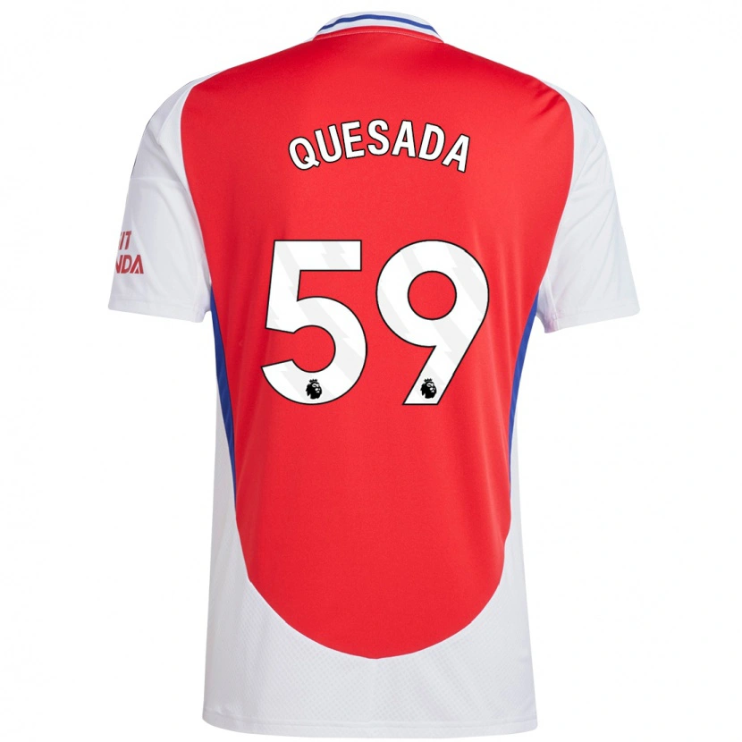 Danxen Mænd Elián Quesada #59 Rød Hvid Hjemmebane Spillertrøjer 2024/25 Trøje T-Shirt