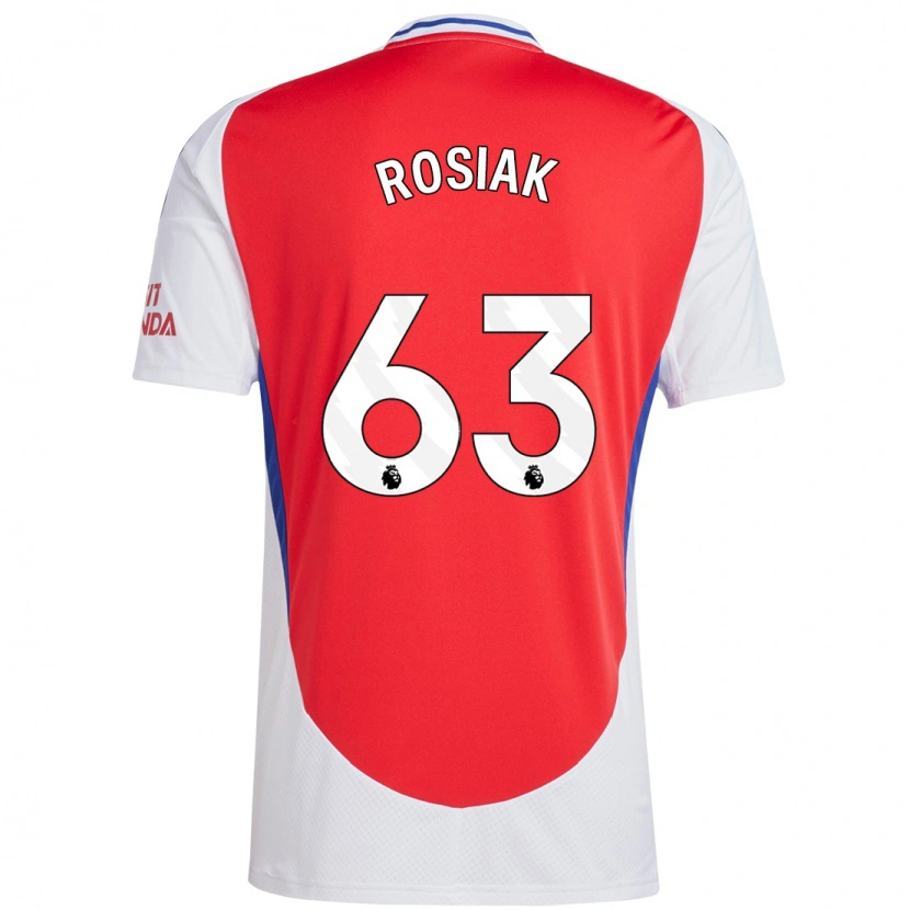 Danxen Mænd Michal Rosiak #63 Rød Hvid Hjemmebane Spillertrøjer 2024/25 Trøje T-Shirt