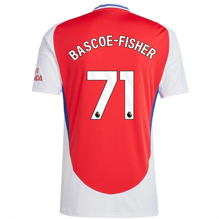 Danxen Mænd Jakai Bascoe-Fisher #71 Rød Hvid Hjemmebane Spillertrøjer 2024/25 Trøje T-Shirt
