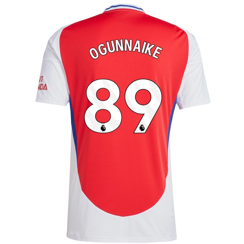Danxen Mænd Josh Ogunnaike #89 Rød Hvid Hjemmebane Spillertrøjer 2024/25 Trøje T-Shirt