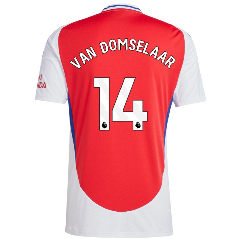 Danxen Mænd Daphne Van Domselaar #14 Rød Hvid Hjemmebane Spillertrøjer 2024/25 Trøje T-Shirt