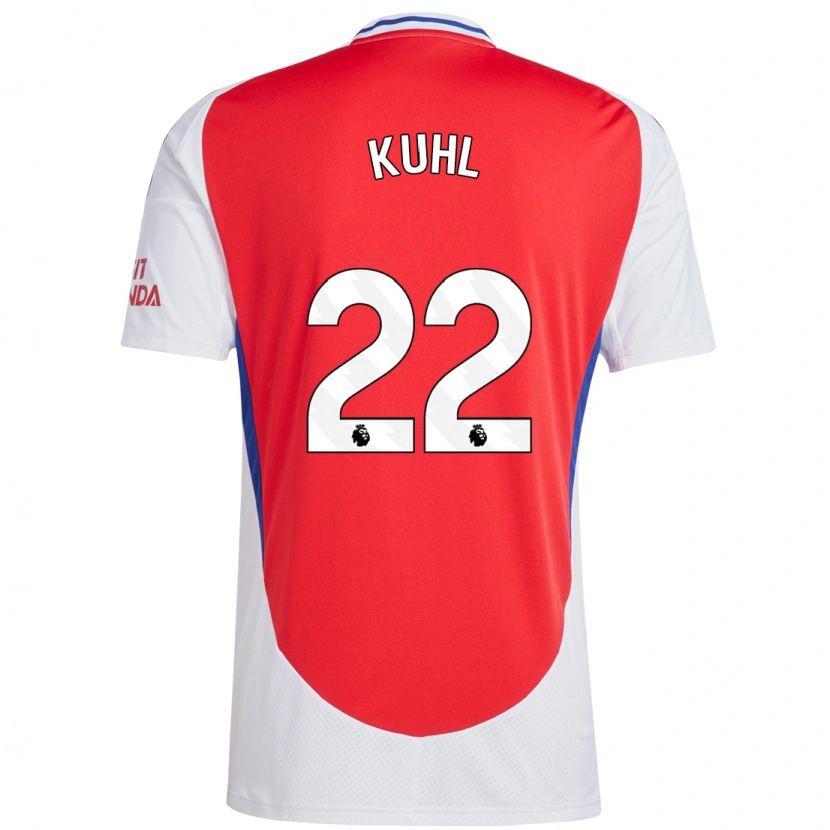 Danxen Mænd Kathrine Møller Kühl #22 Rød Hvid Hjemmebane Spillertrøjer 2024/25 Trøje T-Shirt