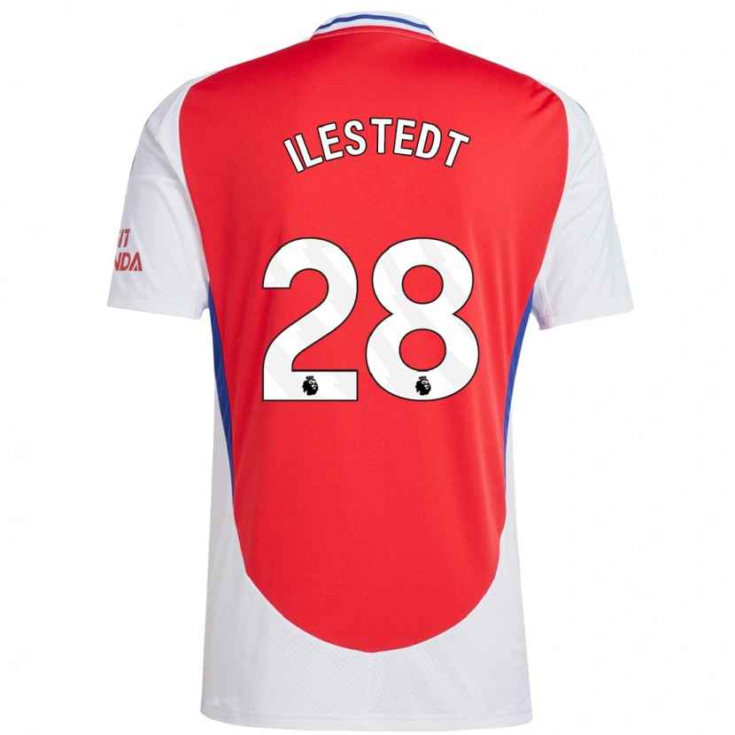 Danxen Mænd Amanda Ilestedt #28 Rød Hvid Hjemmebane Spillertrøjer 2024/25 Trøje T-Shirt