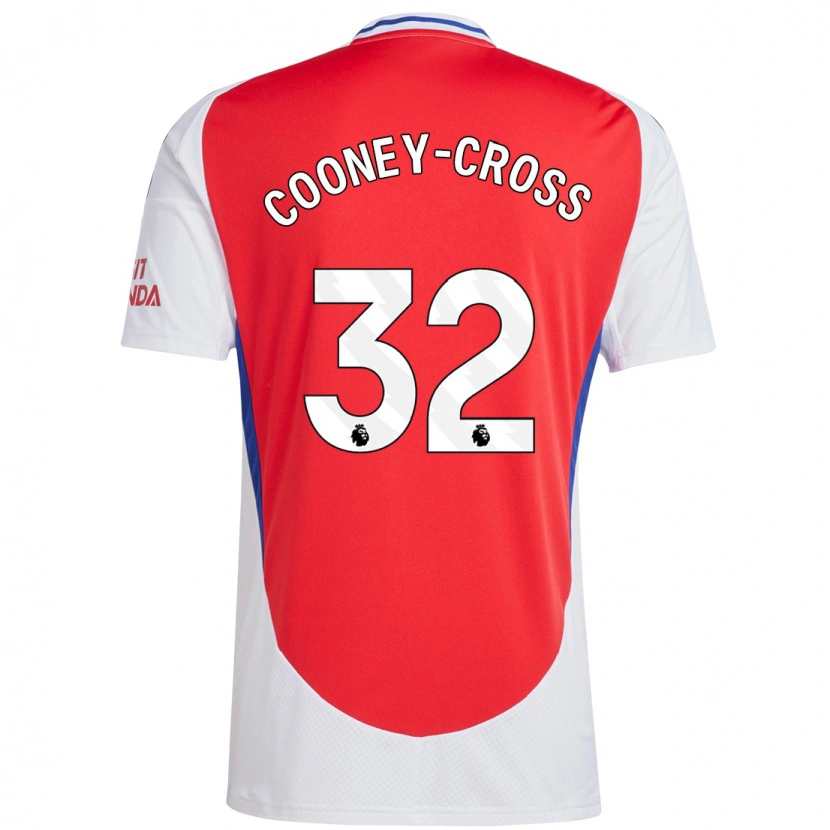 Danxen Mænd Kyra Cooney-Cross #32 Rød Hvid Hjemmebane Spillertrøjer 2024/25 Trøje T-Shirt