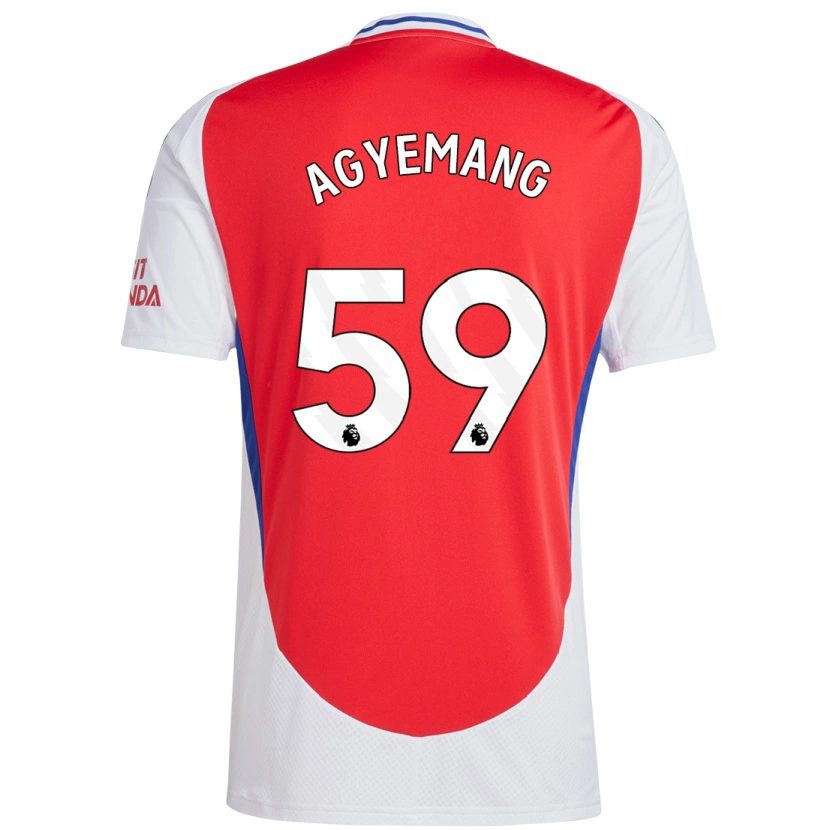 Danxen Mænd Michelle Agyemang #59 Rød Hvid Hjemmebane Spillertrøjer 2024/25 Trøje T-Shirt