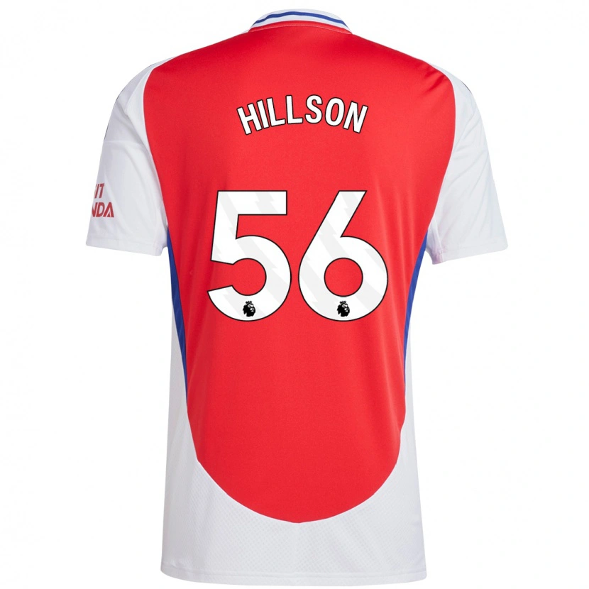 Danxen Mænd James Hillson #56 Rød Hvid Hjemmebane Spillertrøjer 2024/25 Trøje T-Shirt