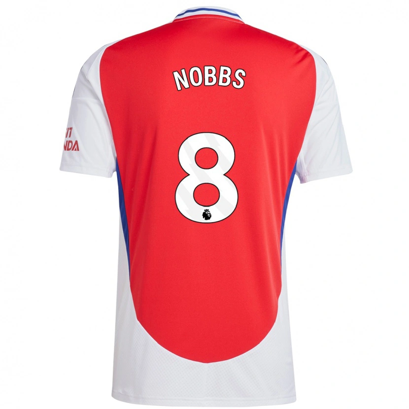 Danxen Mænd Nobbs #8 Rød Hvid Hjemmebane Spillertrøjer 2024/25 Trøje T-Shirt