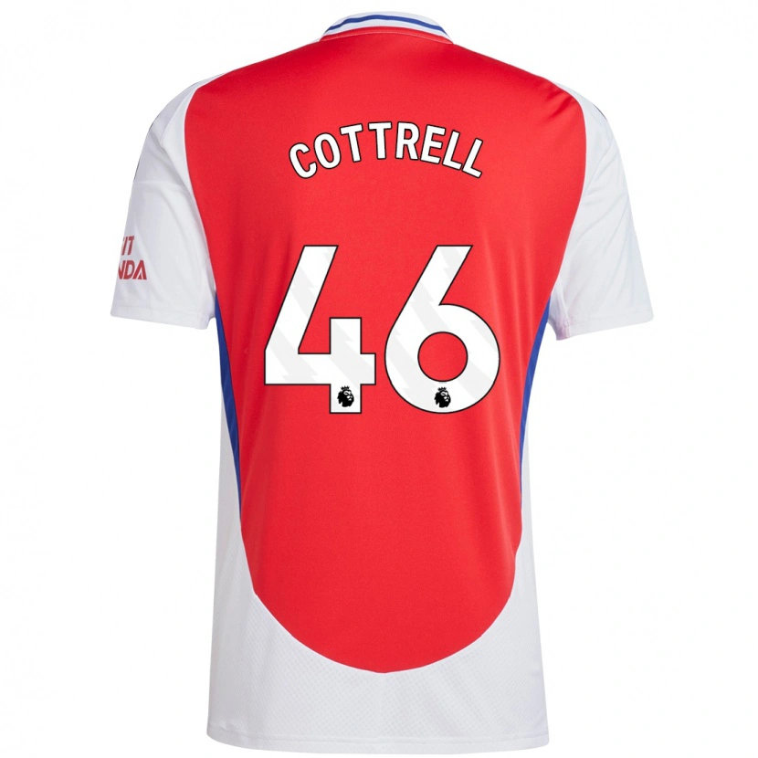 Danxen Mænd Ben Cottrell #46 Rød Hvid Hjemmebane Spillertrøjer 2024/25 Trøje T-Shirt
