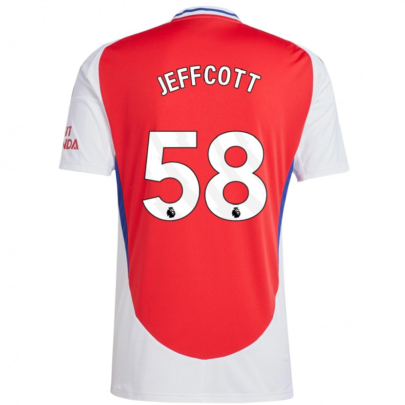Danxen Mænd Henry Jeffcott #58 Rød Hvid Hjemmebane Spillertrøjer 2024/25 Trøje T-Shirt