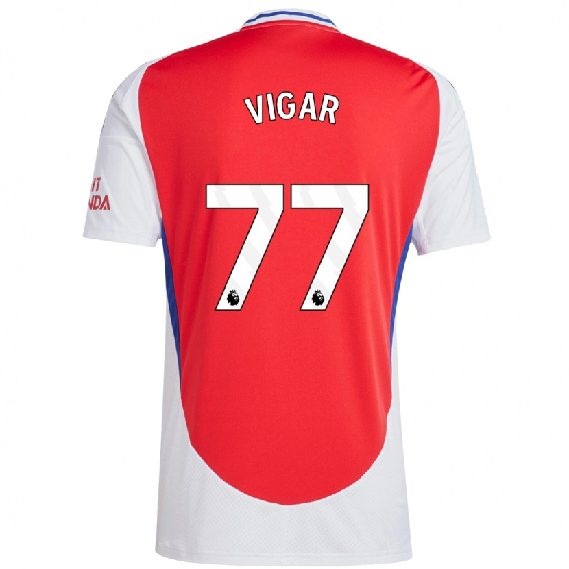 Danxen Mænd Billy Vigar #77 Rød Hvid Hjemmebane Spillertrøjer 2024/25 Trøje T-Shirt