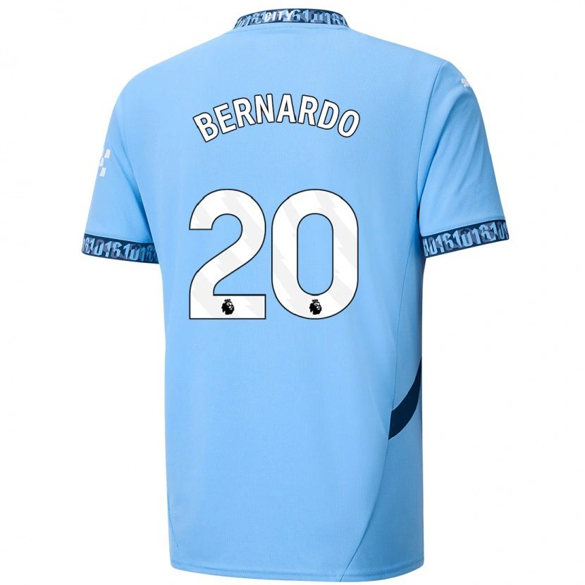 Danxen Mænd Bernardo Silva #20 Marineblå Hjemmebane Spillertrøjer 2024/25 Trøje T-Shirt