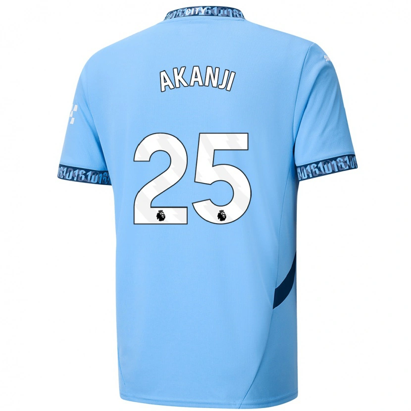 Danxen Mænd Manuel Akanji #25 Marineblå Hjemmebane Spillertrøjer 2024/25 Trøje T-Shirt