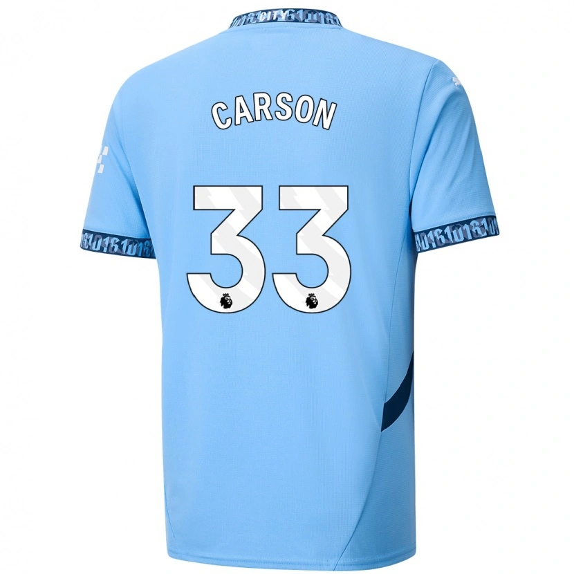 Danxen Mænd Scott Carson #33 Marineblå Hjemmebane Spillertrøjer 2024/25 Trøje T-Shirt