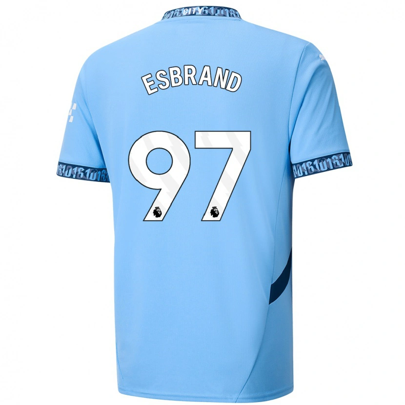 Danxen Mænd Josh Wilson-Esbrand #97 Marineblå Hjemmebane Spillertrøjer 2024/25 Trøje T-Shirt