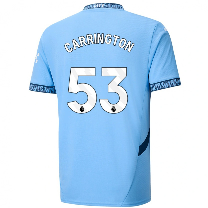 Danxen Mænd Ezra Carrington #53 Marineblå Hjemmebane Spillertrøjer 2024/25 Trøje T-Shirt