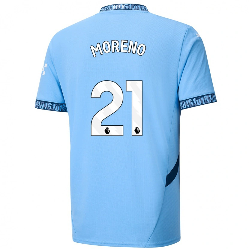 Danxen Mænd Marlos Moreno #21 Marineblå Hjemmebane Spillertrøjer 2024/25 Trøje T-Shirt