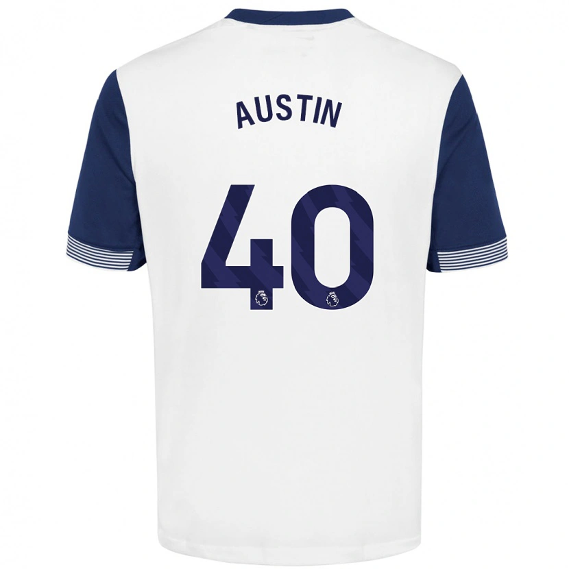Danxen Mænd Brandon Austin #40 Hvid Blå Hjemmebane Spillertrøjer 2024/25 Trøje T-Shirt