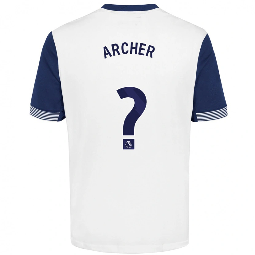 Danxen Mænd Samual Archer #0 Hvid Blå Hjemmebane Spillertrøjer 2024/25 Trøje T-Shirt