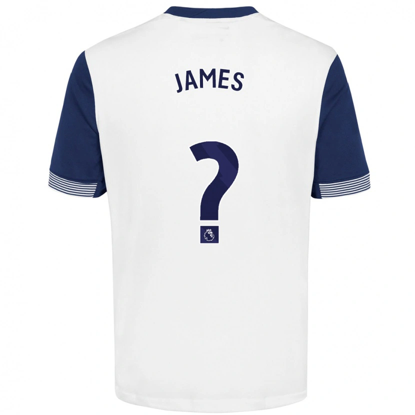Danxen Mænd Herbie James #0 Hvid Blå Hjemmebane Spillertrøjer 2024/25 Trøje T-Shirt