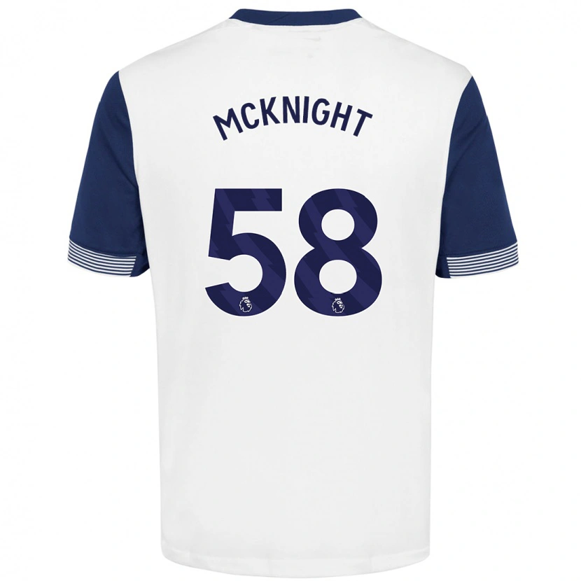 Danxen Mænd Maxwell Mcknight #58 Hvid Blå Hjemmebane Spillertrøjer 2024/25 Trøje T-Shirt